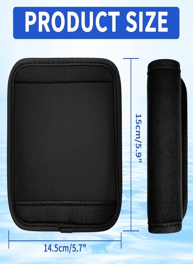 MCSDFN 6 Pack Luggage Handle Wrap for Suitcase Luggage Tags Bright Soft Suitcase Identifiers Luggage Handle Covers Travel Accessories, Black - Image 2
